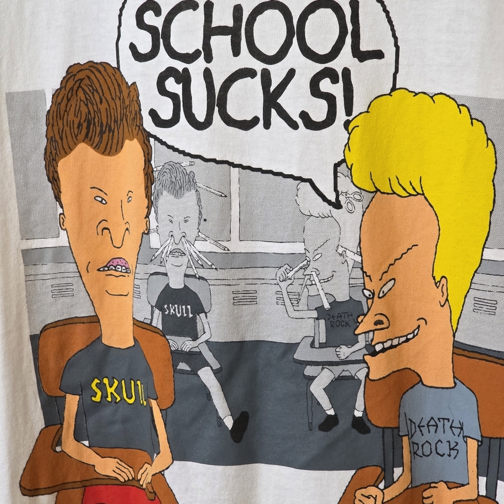 Vintage 2004 Beavis & Butthead School Sucks T-shirt XL - Picture 6 of 9